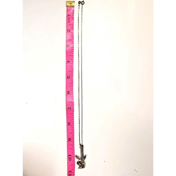 925K PLAYBOY BUNNY GUITAR PENDANT w BOX CHAIN 19" SOLID SILVER CRYSTAL EYE RARE! - Picture 8 of 14